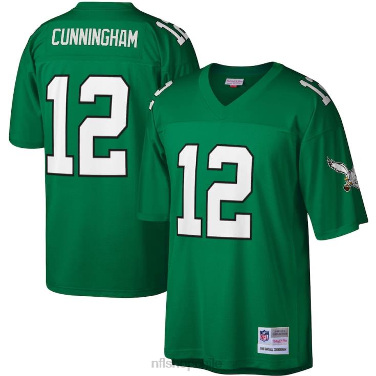 ropa NFL Águilas de Filadelfia randall cunningham mitchell & ness kelly réplica de camiseta verde heredada hombres 20DRH2299 - Image 1