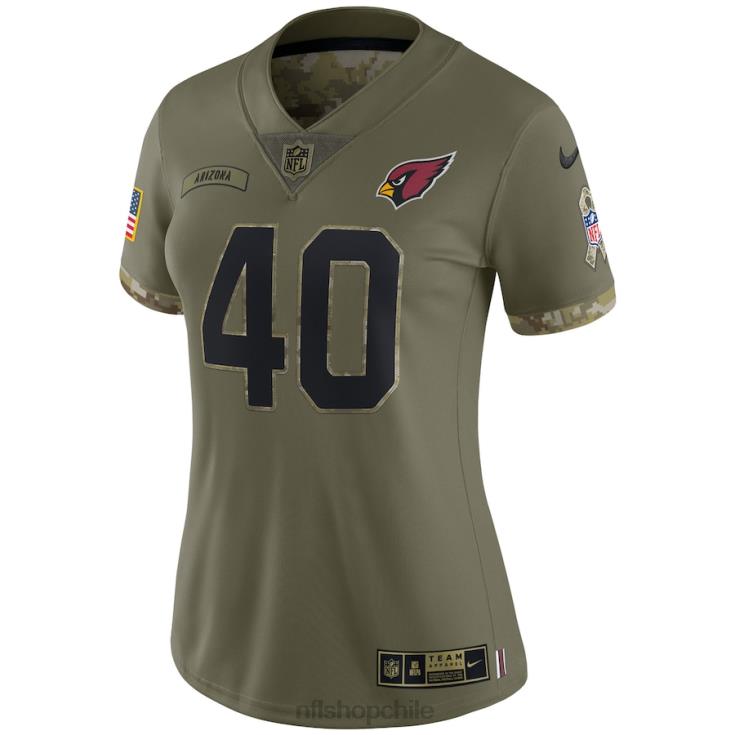 ropa NFL Arizona Cardinals Pat Tillman Nike Olive 2022 Salute to Service Camiseta limitada de jugador retirado mujer 20DRH4465 - Image 2
