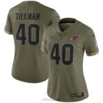 ropa NFL Arizona Cardinals Pat Tillman Nike Olive 2022 Salute to Service Camiseta limitada de jugador retirado mujer 20DRH4465