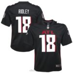 ropa NFL atlanta falcons calvin ridley nike camiseta negra del juego del jugador juventud 20DRH2573
