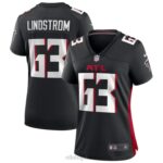 ropa NFL atlanta falcons chris lindstrom nike camiseta negra juego mujer 20DRH5262