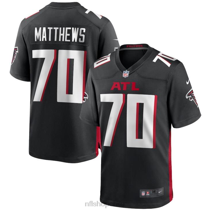ropa NFL atlanta falcons jake matthews nike camiseta negra del juego hombres 20DRH2876 - Image 1