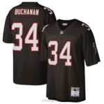 ropa NFL atlanta falcons ray buchanan mitchell & ness negro jugador retirado legado réplica camiseta hombres 20DRH3956