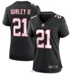 ropa NFL atlanta falcons todd gurley ii nike camiseta negra throwback game mujer 20DRH1585