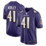 ropa NFL baltimore ravens daryl worley nike púrpura juego jugador camiseta hombres 20DRH4407