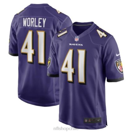 ropa NFL baltimore ravens daryl worley nike púrpura juego jugador camiseta hombres 20DRH4407