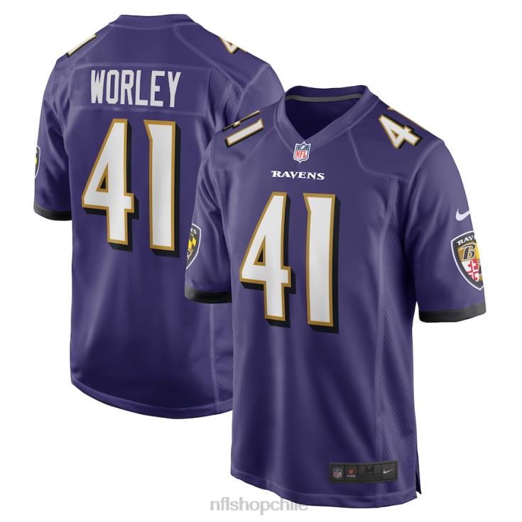ropa_nfl_baltimore_ravens_daryl_worley_nike_purpura_juego_jugador_camiseta_hombres_20drh4407.jpg ropa NFL baltimore ravens daryl worley nike púrpura juego jugador camiseta hombres 20DRH4407 - Image 1