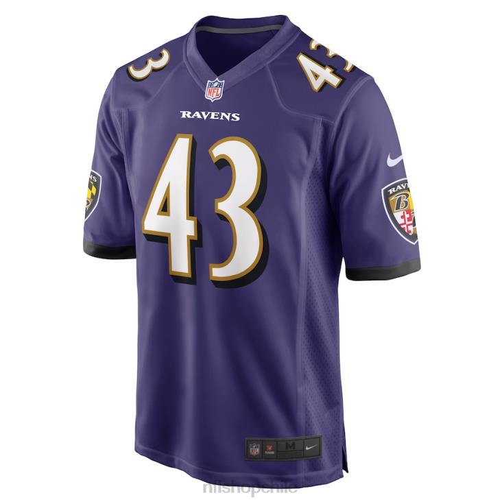 ropa NFL baltimore ravens Justice Hill camiseta nike morada hombres 20DRH4894 - Image 2