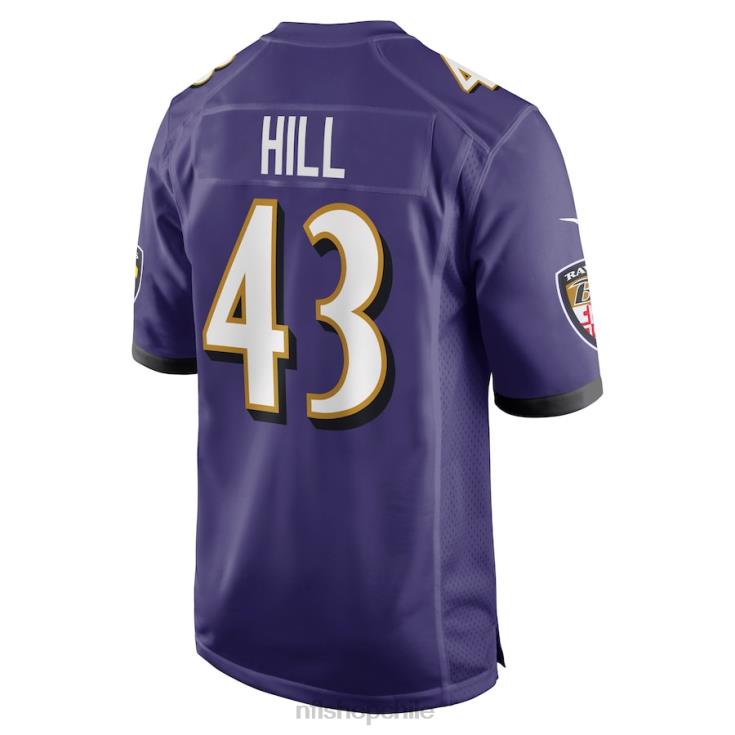 ropa NFL baltimore ravens Justice Hill camiseta nike morada hombres 20DRH4894 - Image 3