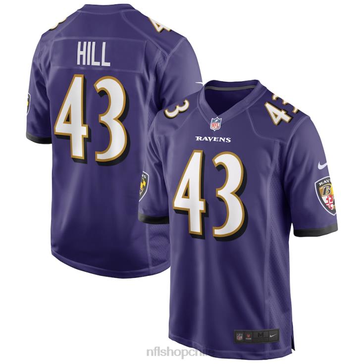ropa NFL baltimore ravens Justice Hill camiseta nike morada hombres 20DRH4894 - Image 1