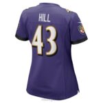ropa NFL baltimore ravens Justice Hill camiseta nike morada mujer 20DRH6552 - Image 3