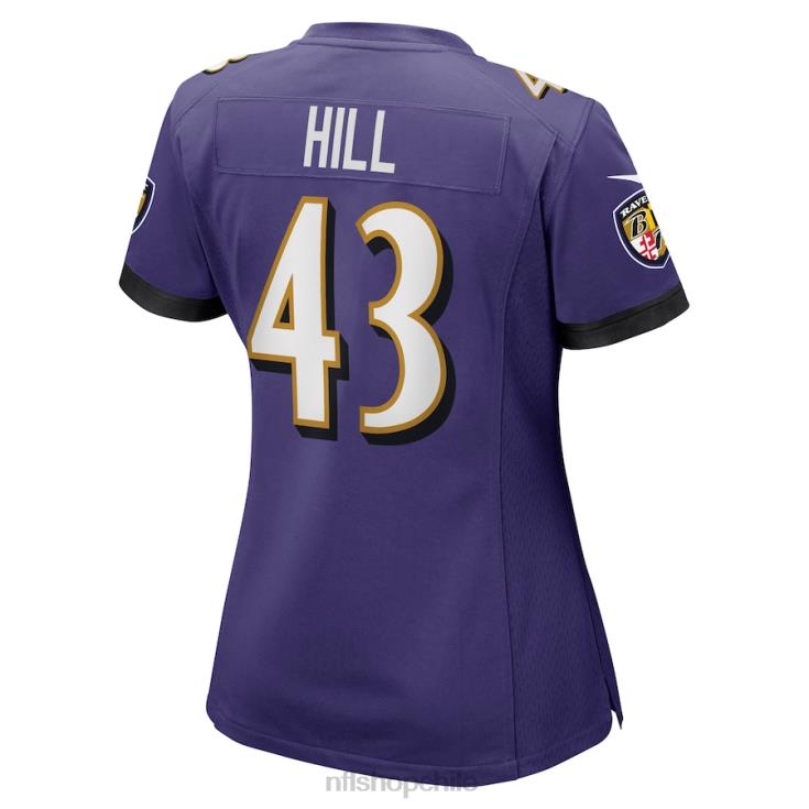 ropa NFL baltimore ravens Justice Hill camiseta nike morada mujer 20DRH6552 - Image 3