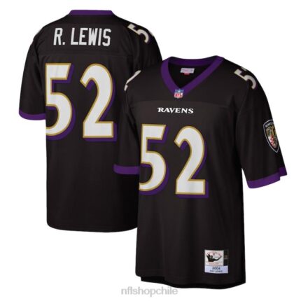 ropa NFL baltimore ravens ray lewis mitchell & ness negro 2004 auténtica camiseta de jugador retirado hombres 20DRH2424