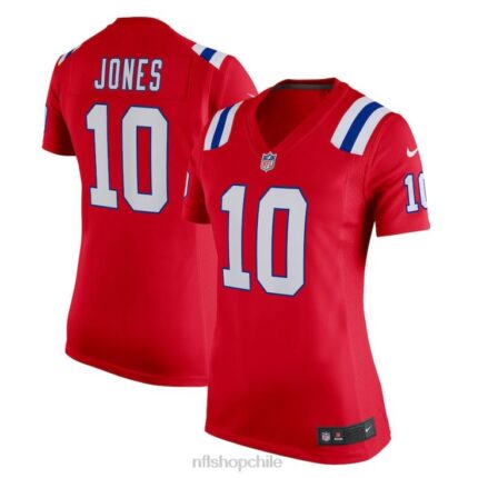 ropa NFL camiseta alternativa de juego roja nike mac jones de los patriotas de nueva inglaterra mujer 20DRH4585