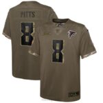 ropa NFL camiseta atlanta falcons kyle pitts nike oliva 2022 saludo al servicio jugador limitada juventud 20DRH4089