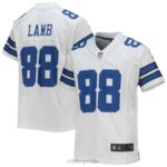 ropa NFL camiseta blanca de juego nike ceedee lamb de los dallas cowboys juventud 20DRH326