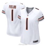 ropa NFL camiseta blanca de juego nike de justin campos de los osos de chicago mujer 20DRH1210