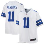 ropa NFL camiseta blanca de juego nike de micah parsons de los dallas cowboys juventud 20DRH963