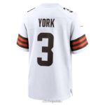ropa NFL camiseta blanca de jugador de juego nike de cade york de cleveland browns hombres 20DRH3846 - Image 3
