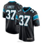 ropa NFL camiseta carolina panthers john lovett nike jugador negro hombres 20DRH6924