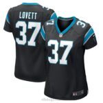ropa NFL camiseta carolina panthers john lovett nike jugador negro mujer 20DRH5447