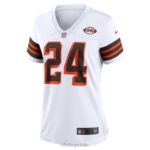 ropa NFL camiseta de juego alternativa de la colección 1946 blanca de nick chubb de los cleveland browns mujer 20DRH6438 - Image 2
