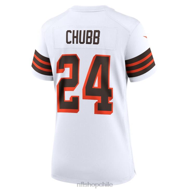 ropa NFL camiseta de juego alternativa de la colección 1946 blanca de nick chubb de los cleveland browns mujer 20DRH6438 - Image 3
