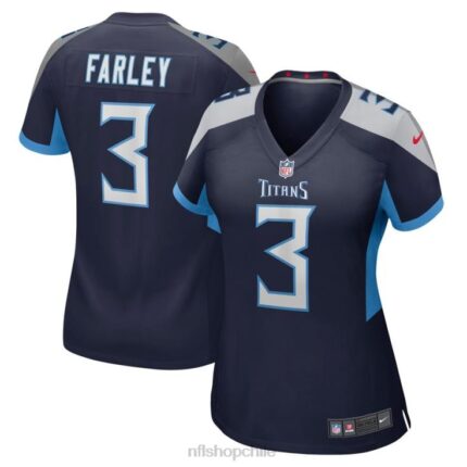 ropa NFL camiseta de juego azul marino de nike de caleb farley de los titanes de tennessee mujer 20DRH5910