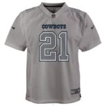 ropa NFL camiseta de juego de atmósfera gris nike de ezekiel elliott de los dallas cowboys juventud 20DRH2946 - Image 2