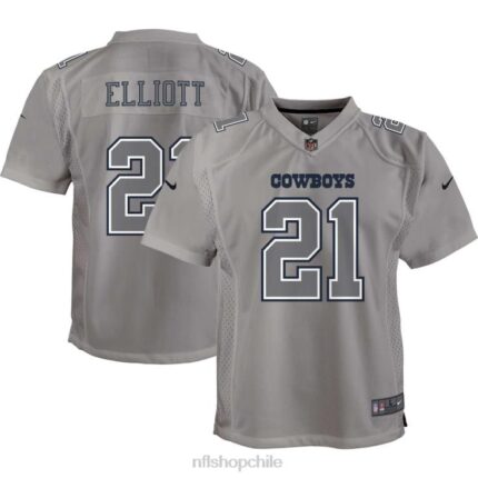ropa NFL camiseta de juego de atmósfera gris nike de ezekiel elliott de los dallas cowboys juventud 20DRH2946