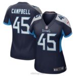 ropa NFL camiseta de juego de jugador azul marino de tennessee titans chance campbell nike mujer 20DRH6378
