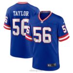 ropa NFL Camiseta de juego de jugador retirado Nike Royal Classic de Lawrence Taylor de los Gigantes de Nueva York hombres 20DRH128