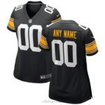 ropa NFL Camiseta de juego personalizada alternativa de los Pittsburgh Steelers de Nike en negro mujer 20DRH2288