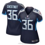 ropa NFL camiseta de jugador de juego azul marino de tennessee titans julius chestnut mujer 20DRH6640