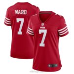 ropa NFL camiseta de jugador de juego escarlata nike de san francisco 49ers charvarius ward mujer 20DRH4074