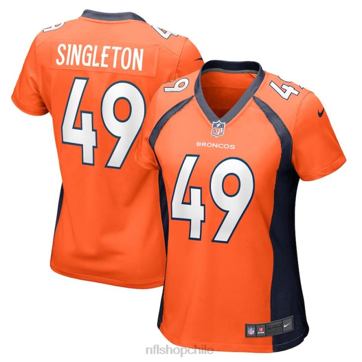 ropa NFL camiseta de jugador de juego naranja de alex singleton de los denver broncos nike mujer 20DRH6908 - Image 1