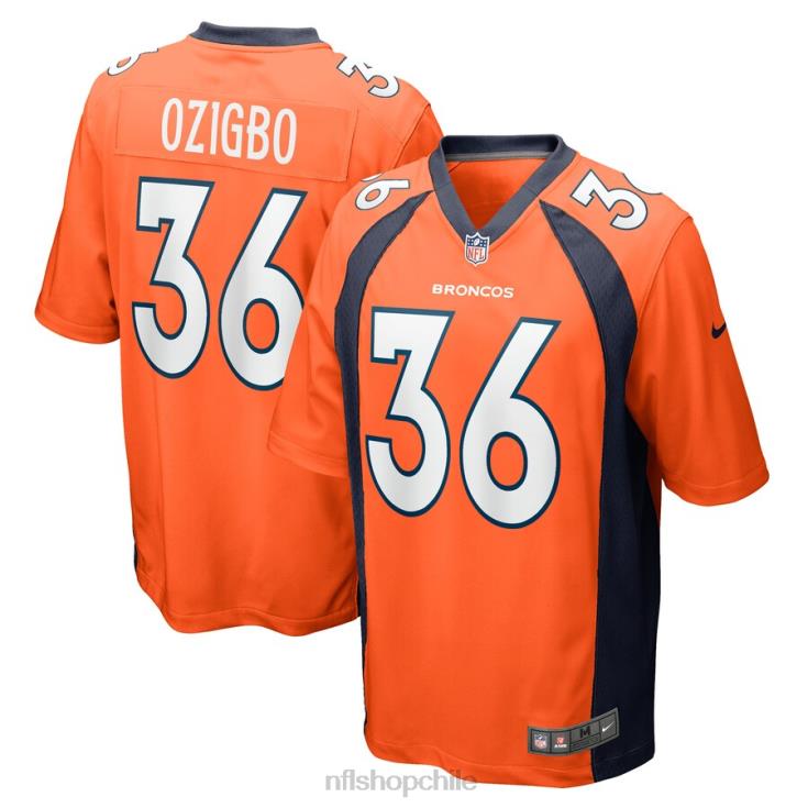 ropa NFL camiseta de jugador de juego naranja de devine ozigbo de los denver broncos hombres 20DRH5837 - Image 1