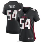 ropa NFL camiseta de jugador de juego negra nike de los halcones de atlanta rashaan evans mujer 20DRH4100
