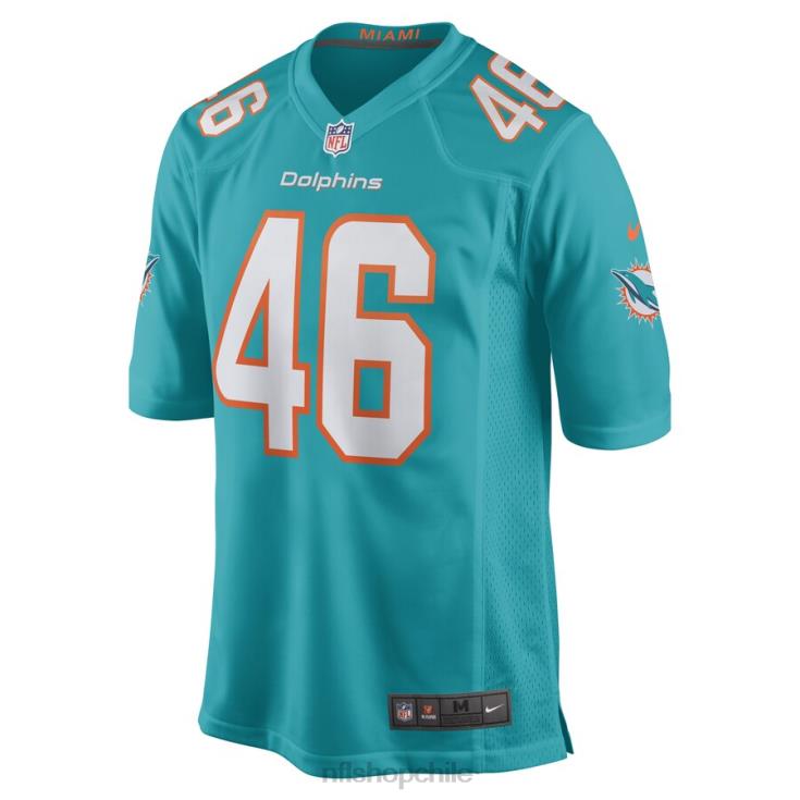 ropa NFL camiseta de jugador de juego nike aqua de john lovett de los delfines de miami hombres 20DRH6898 - Image 2