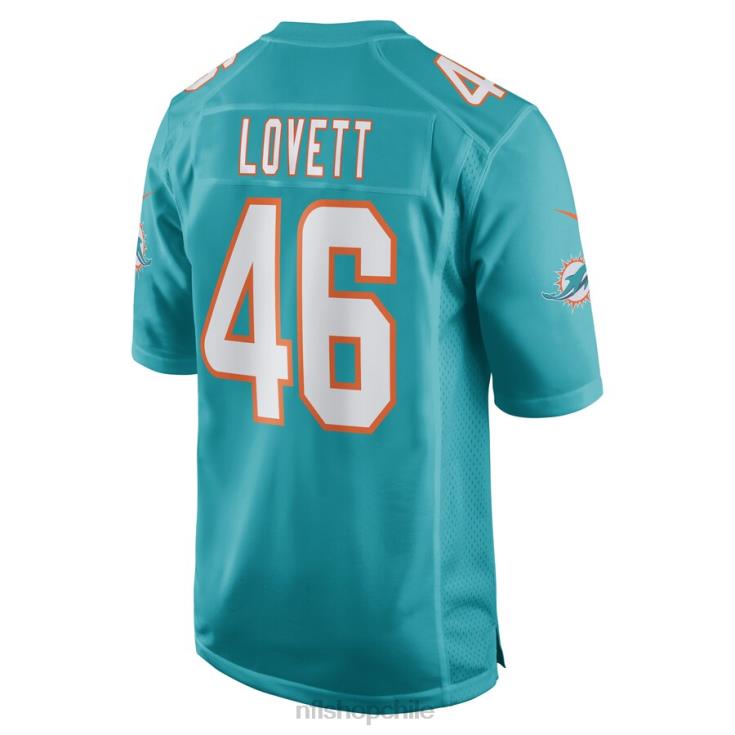 ropa NFL camiseta de jugador de juego nike aqua de john lovett de los delfines de miami hombres 20DRH6898 - Image 3
