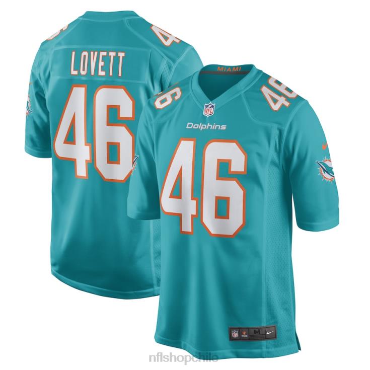 ropa NFL camiseta de jugador de juego nike aqua de john lovett de los delfines de miami hombres 20DRH6898 - Image 1