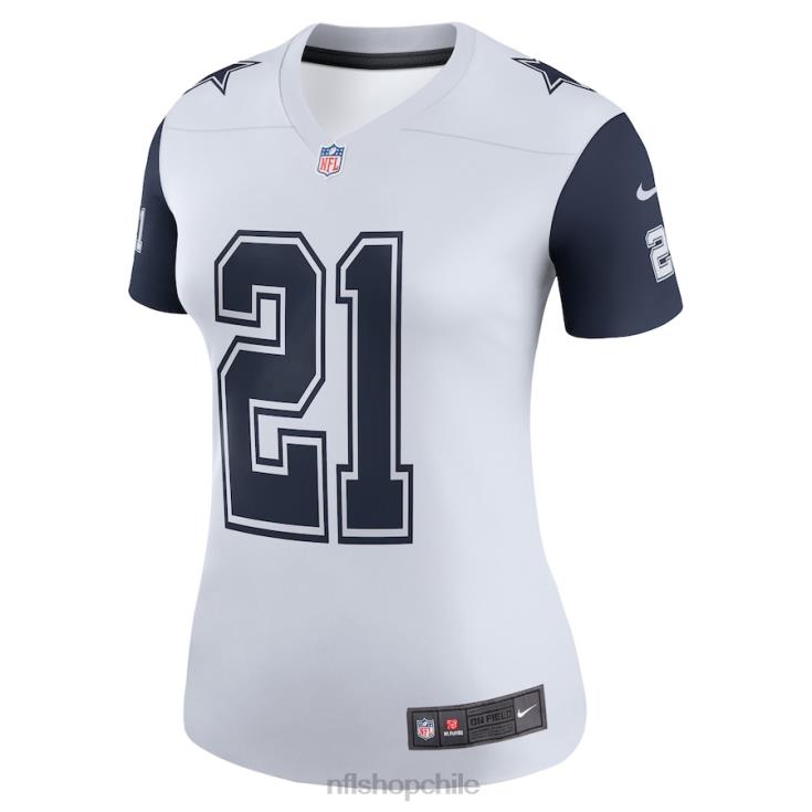 ropa NFL camiseta de jugador de leyenda de los dallas cowboys ezekiel elliott nike color blanco mujer 20DRH1990 - Image 2