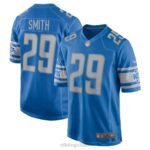 ropa NFL camiseta de jugador de local azul de los leones de detroit saivion smith nike hombres 20DRH6975