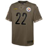 ropa NFL camiseta de los pittsburgh steelers najee harris nike oliva 2022 saludo al servicio jugador limitada juventud 20DRH3140 - Image 2