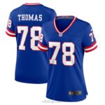 ropa NFL camiseta del juego de jugador nike royal classic de los gigantes de nueva york andrew thomas mujer 20DRH3826