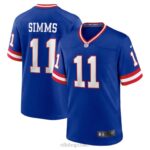 ropa NFL camiseta del juego de jugador retirado nike royal classic de los gigantes de nueva york phil simms hombres 20DRH1429