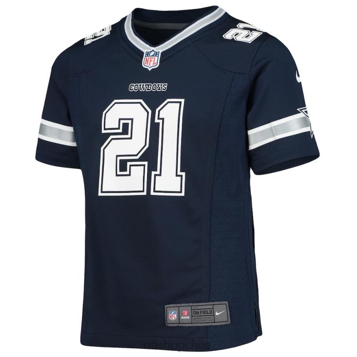 ropa NFL camiseta del juego del equipo azul marino de ezekiel elliott de los dallas cowboys juventud 20DRH2973 - Image 2