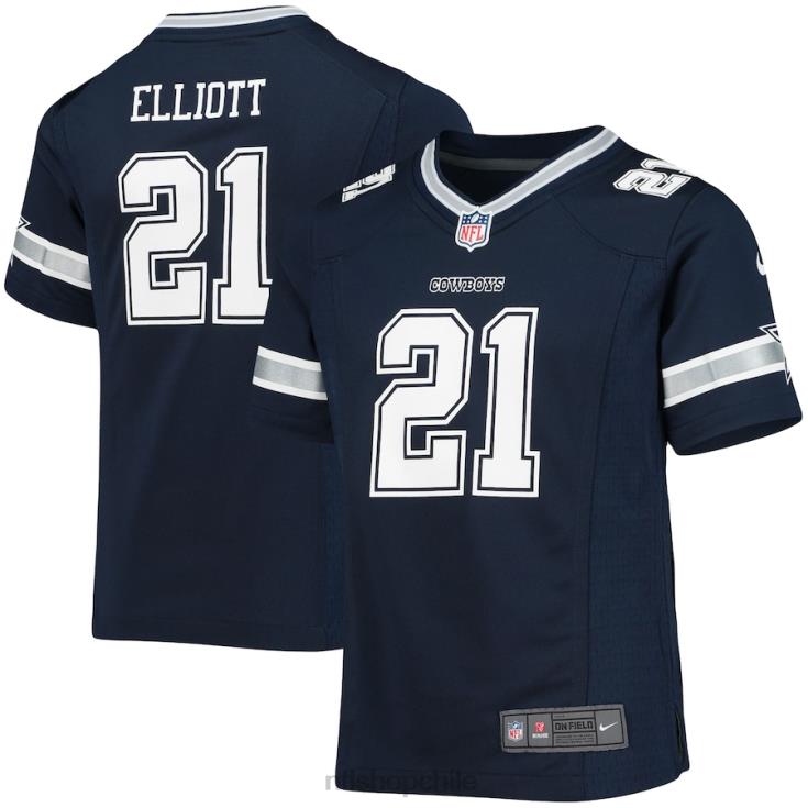ropa NFL camiseta del juego del equipo azul marino de ezekiel elliott de los dallas cowboys juventud 20DRH2973 - Image 1