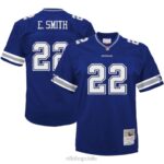 ropa NFL camiseta heredada retirada de los dallas cowboys emmitt smith mitchell & ness azul marino 1996 niños 20DRH1212