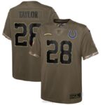 ropa NFL camiseta indianapolis potros jonathan taylor nike oliva 2022 saludo al servicio jugador limitada juventud 20DRH3919